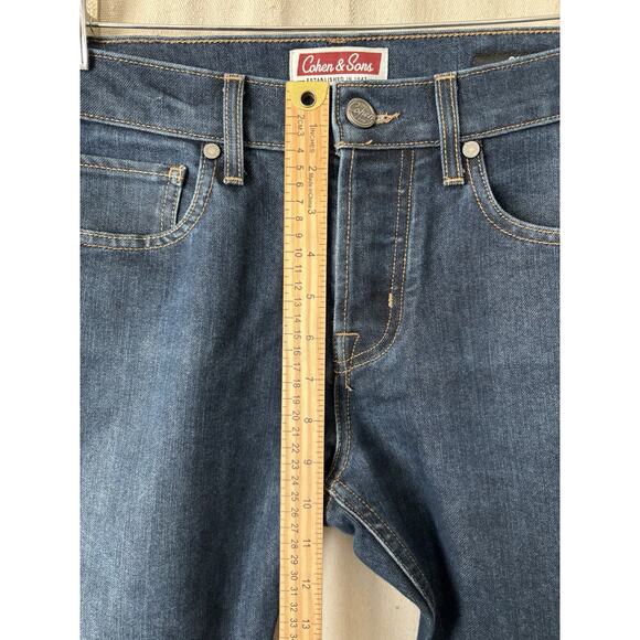 Cohen & Sons Cafe Slim Mens Preppy Designer Hipster Jeans Size 32 X 32 Dark Wash - Picture 6 of 10